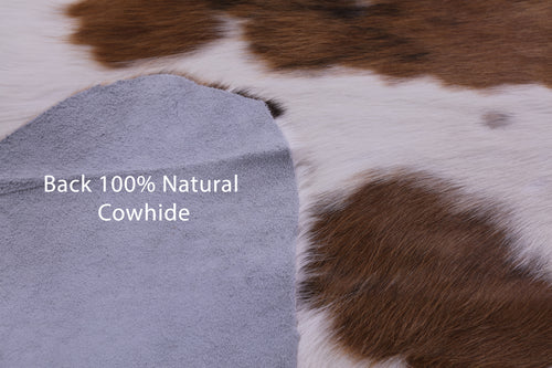 Brown & White Natural Cowhide Rug - Large 6'8