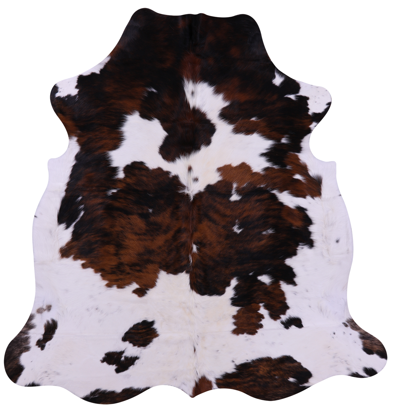 Tricolor Natural Cowhide Rug - Large 6'10"H x 6'10"W