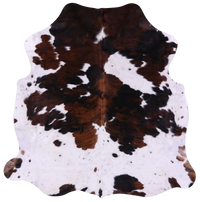 Thumbnail for Tricolor Natural Cowhide Rug - Medium 6'0