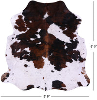 Thumbnail for Tricolor Natural Cowhide Rug - Medium 6'0