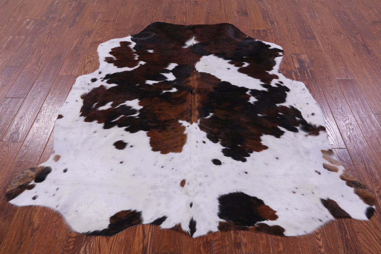 Tricolor Natural Cowhide Rug - Medium 6'0"H x 5'9"W