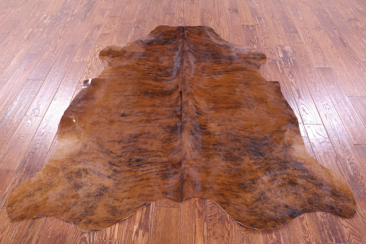 Brindle Natural Cowhide Rug - Medium 6'1"H x 5'9"W