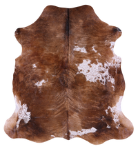 Thumbnail for Brown Salt & Pepper Natural Cowhide Rug - XLarge 7'1