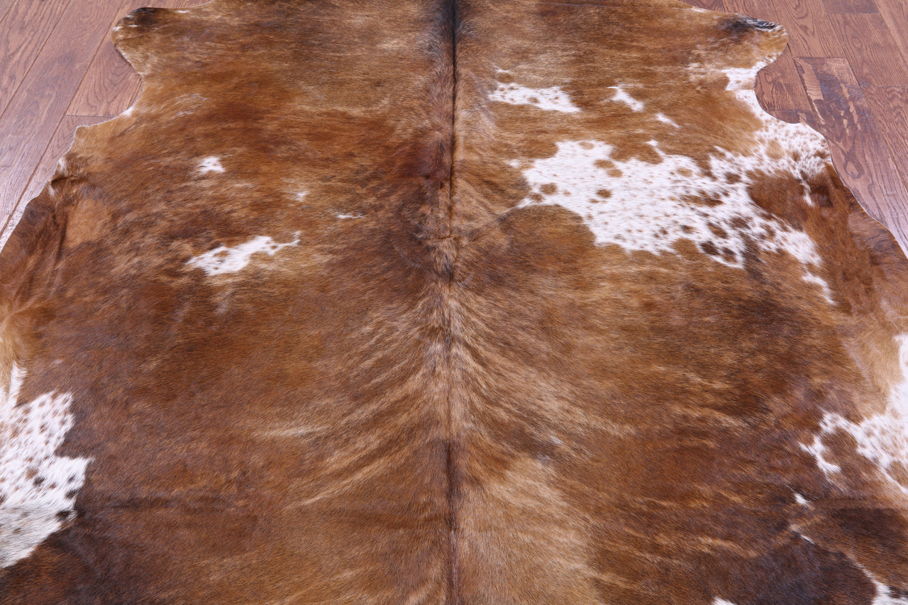 Brown Salt & Pepper Natural Cowhide Rug - XLarge 7'1"H x 6'6"W