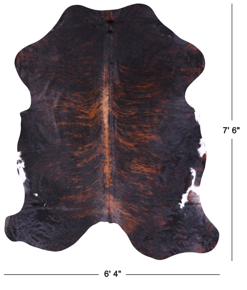 Dark Brindle Natural Cowhide Rug - X-Large 7'6