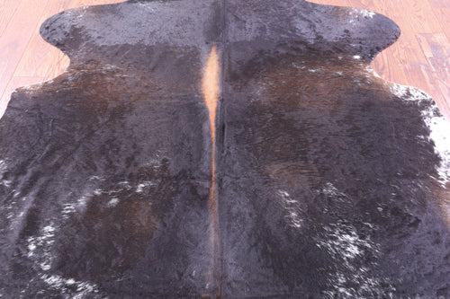 Dark Brown Natural Cowhide Rug - Large 6'11