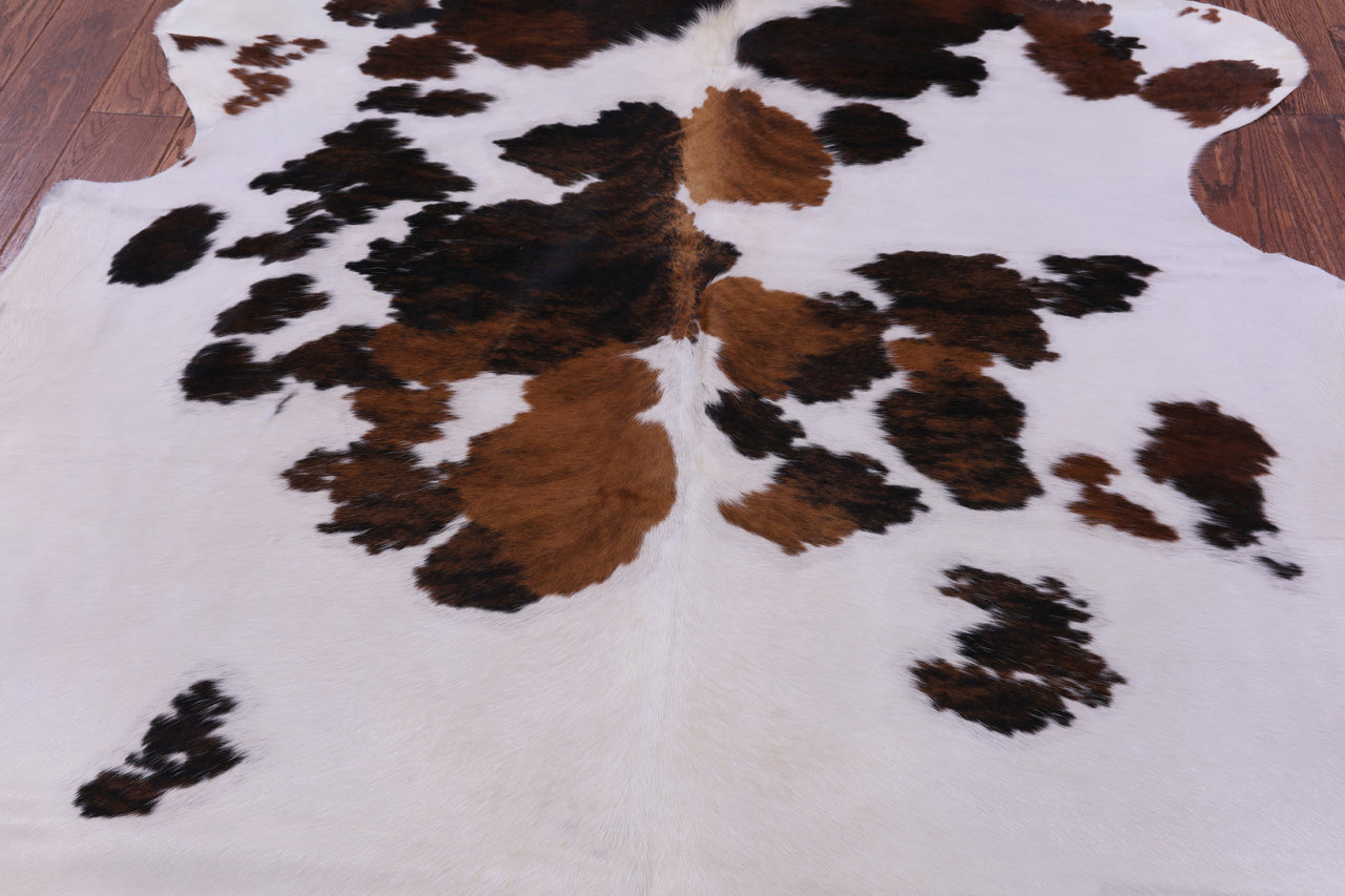 Tricolor Natural Cowhide Rug - X-Large 7'0"H x 6'2"W