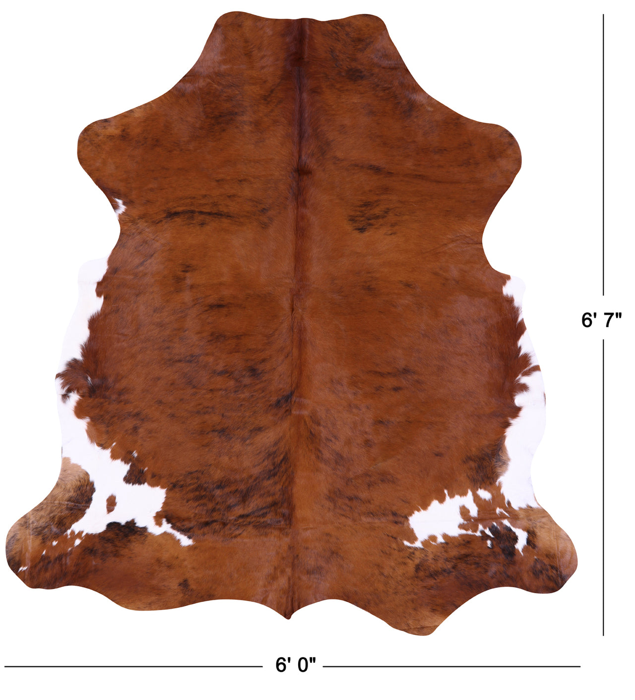 Brown Natural Cowhide Rug - Large 6'7"H x 6'0"W