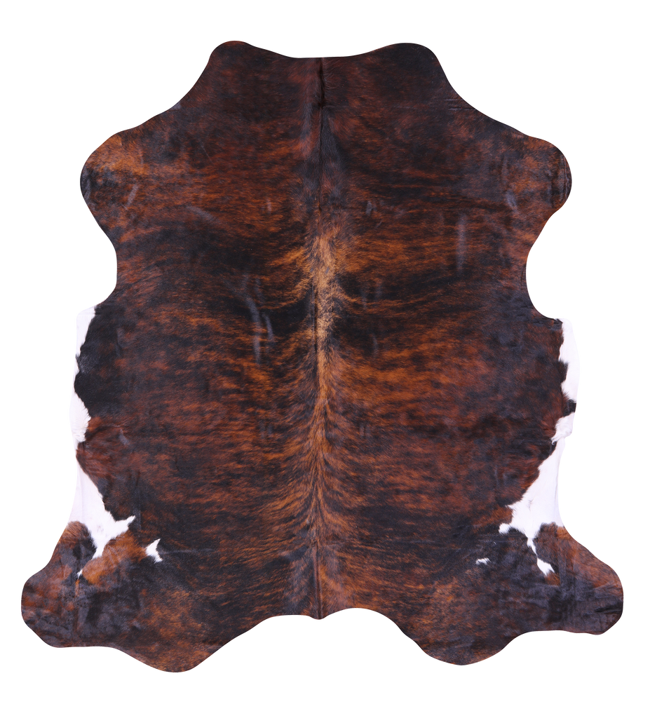 Dark Brindle Natural Cowhide Rug - X-Large 7'0"H x 6'8"W