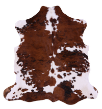 Thumbnail for Brown & White Natural Cowhide Rug - Large 6'5