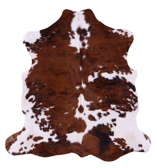 Brown & White Natural Cowhide Rug - Large 6'5