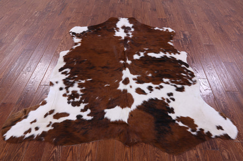 Brown & White Natural Cowhide Rug - Large 6'5