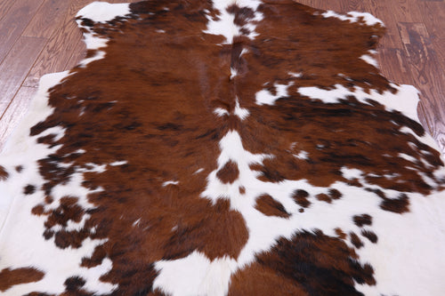 Brown & White Natural Cowhide Rug - Large 6'5