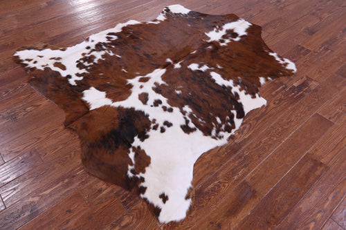 Brown & White Natural Cowhide Rug - Large 6'5