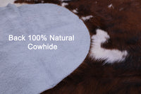 Thumbnail for Brown & White Natural Cowhide Rug - Large 6'5