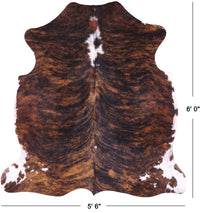 Thumbnail for Brindle Natural Cowhide Rug - Medium 6'0