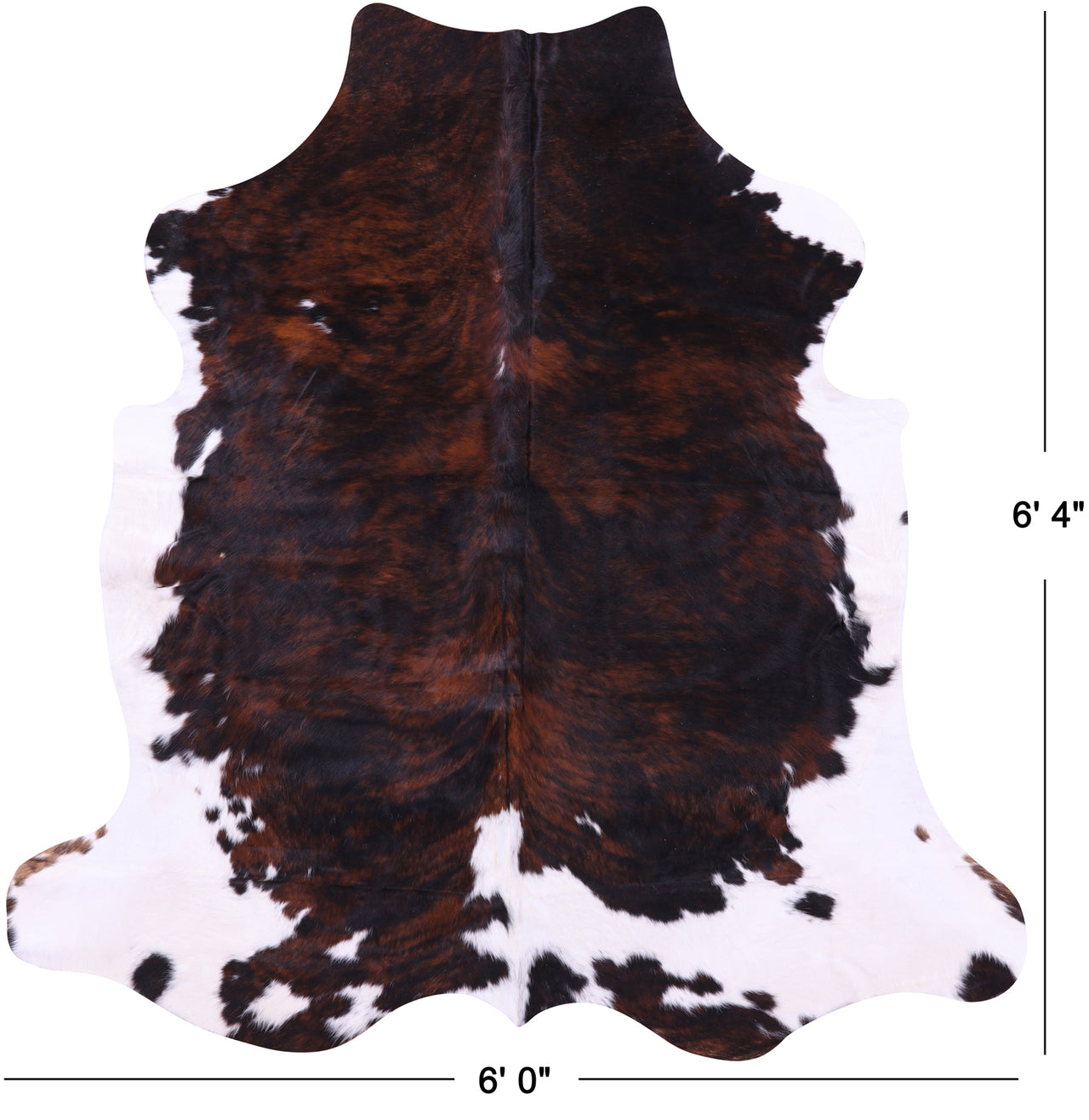 Tricolor Natural Cowhide Rug - Large 6'4"H x 6'0"W