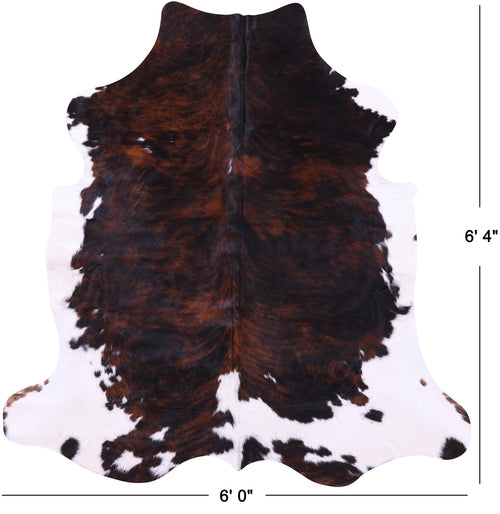 Tricolor Natural Cowhide Rug - Large 6'4