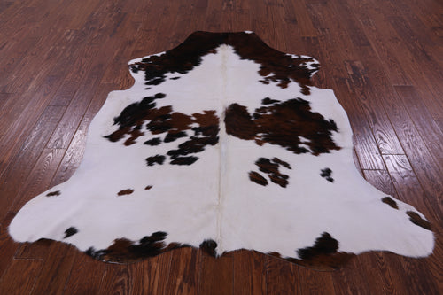 Brown & White Natural Cowhide Rug - Large 6'4