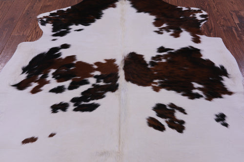 Brown & White Natural Cowhide Rug - Large 6'4