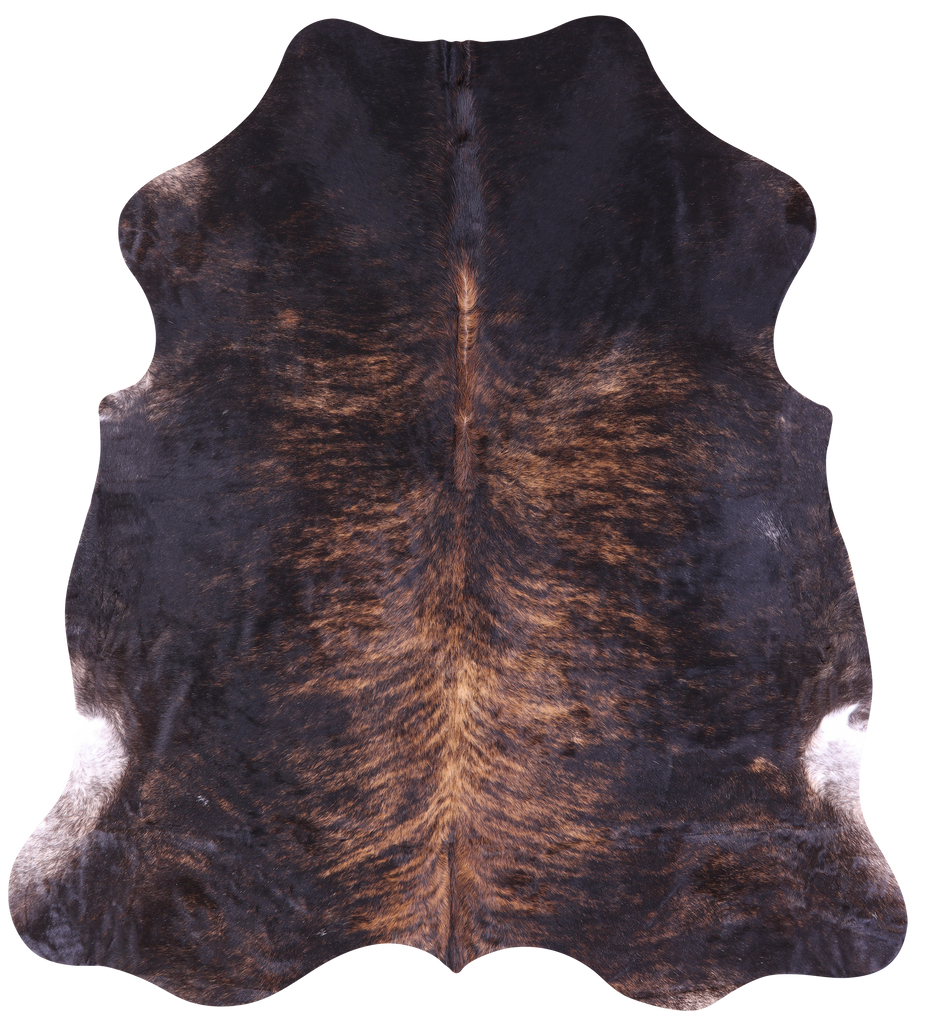 Dark Brindle Natural Cowhide Rug - X-Large 7'3"H x 6'6"W