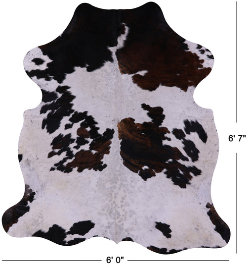 Tricolor Natural Cowhide Rug - Large 6'7