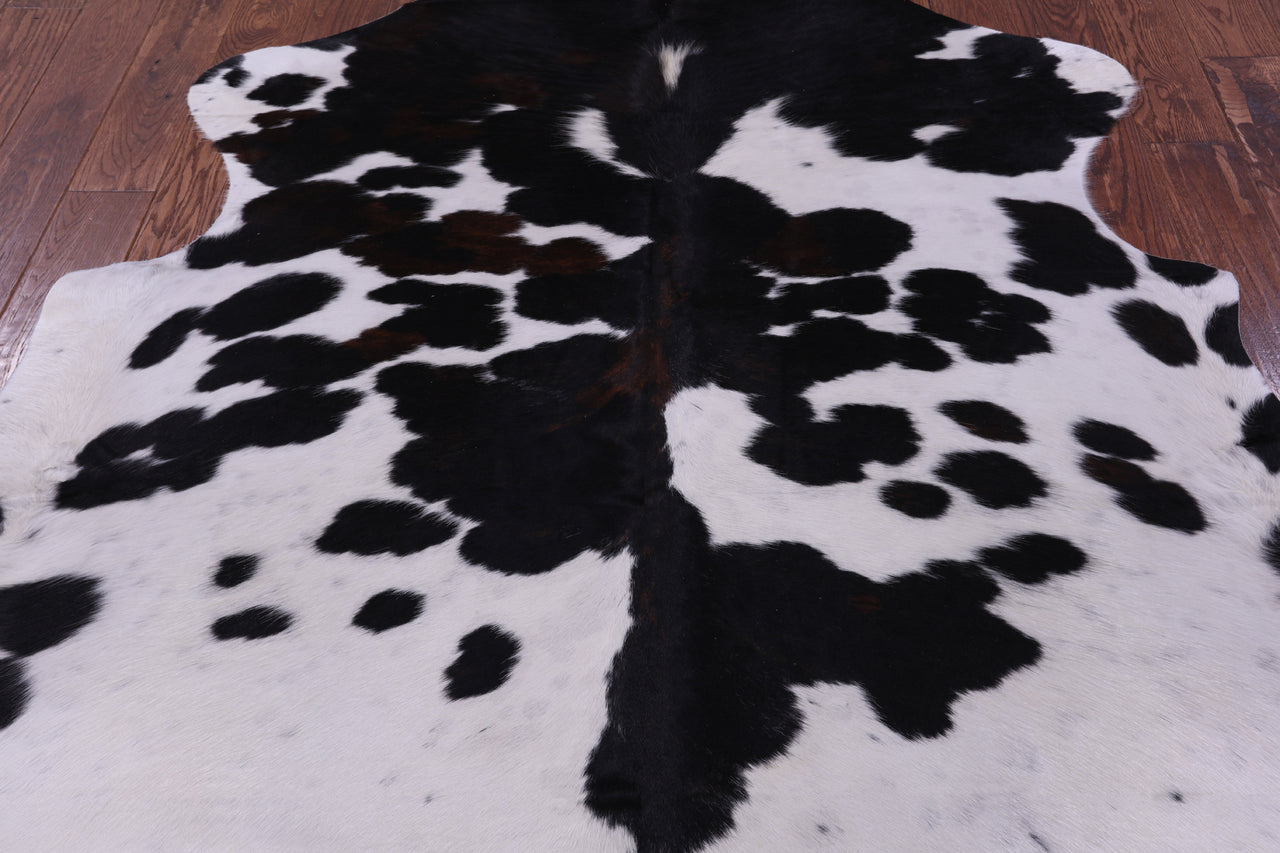 Tricolor Natural Cowhide Rug - Large 6'5"H x 5'11"W