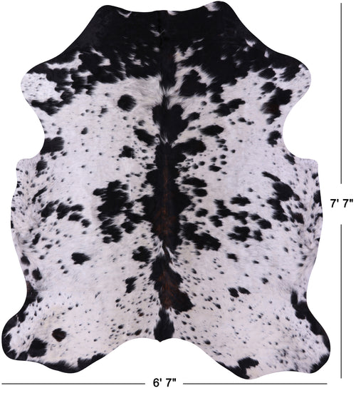 Black Salt & Pepper Natural Cowhide Rug - X-Large 7'7
