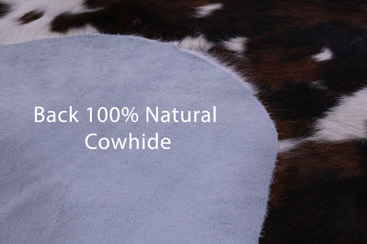 Tricolor Natural Cowhide Rug - Medium 6'2"H x 5'5"W