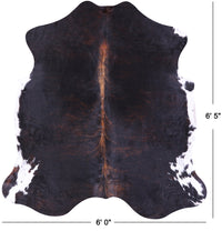 Thumbnail for Dark Brown Natural Cowhide Rug - Large 6'5