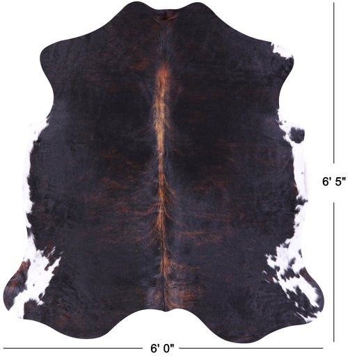 Dark Brown Natural Cowhide Rug - Large 6'5