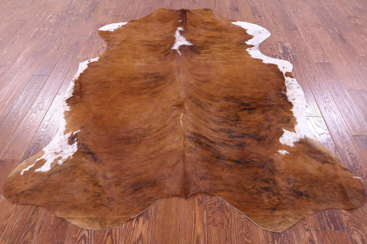 Brindle Brown Natural Cowhide Rug - X-Large 7'3"H x 6'1"W