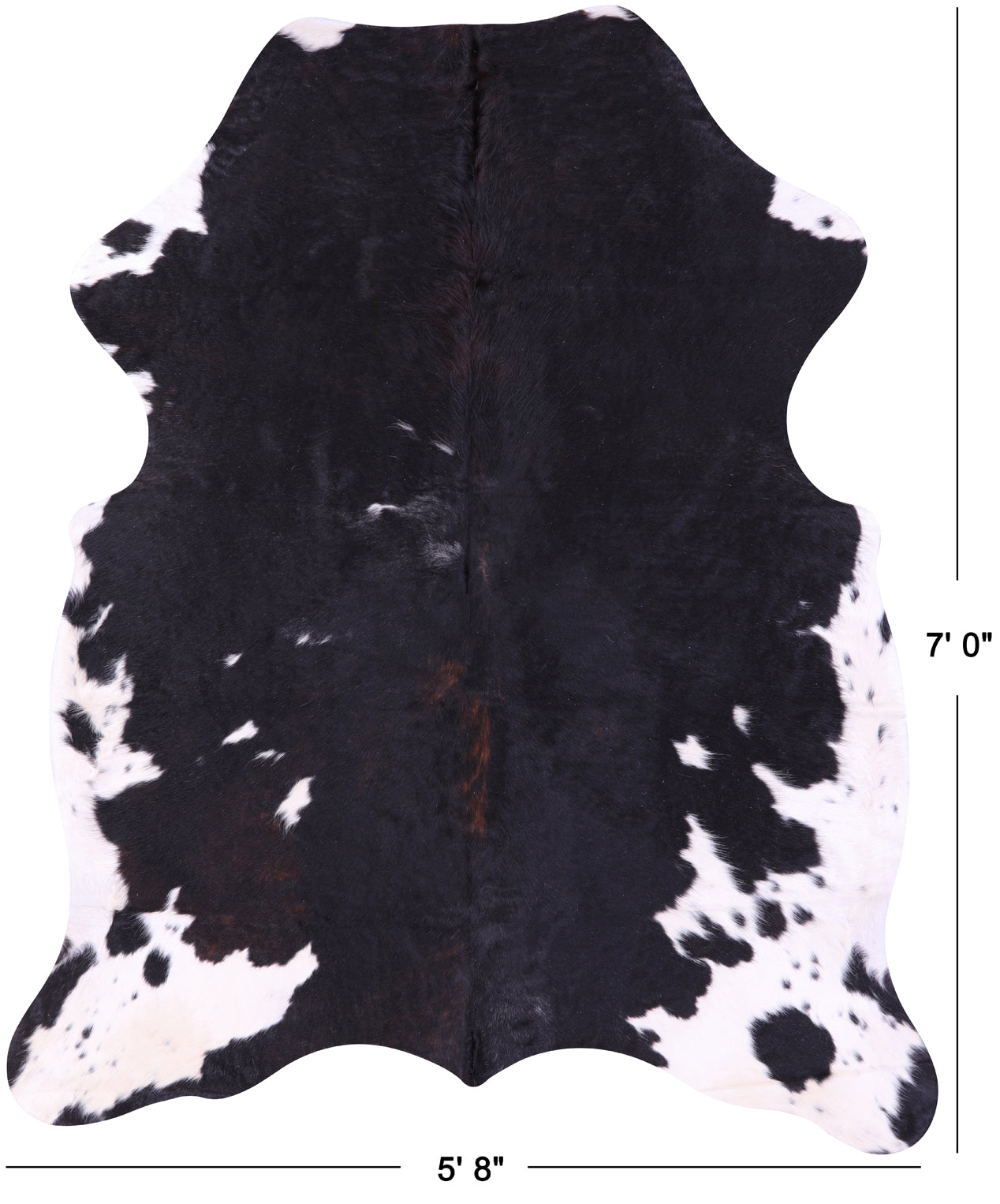 Tricolor Natural Cowhide Rug - X-Large 7'0"H x 5'8"W