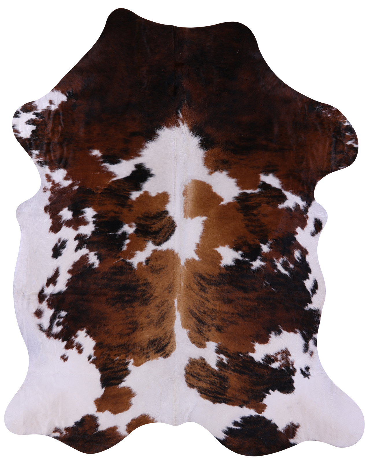 Tricolor Natural Cowhide Rug - X-Large 7'5"H x 6'0"W