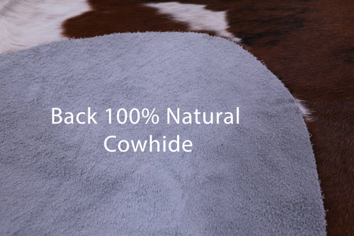 Brown & White Natural Cowhide Rug - Large 6'9