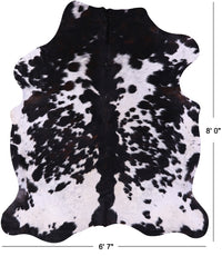 Thumbnail for Black & White Natural Cowhide Rug - XX-Large 8'0