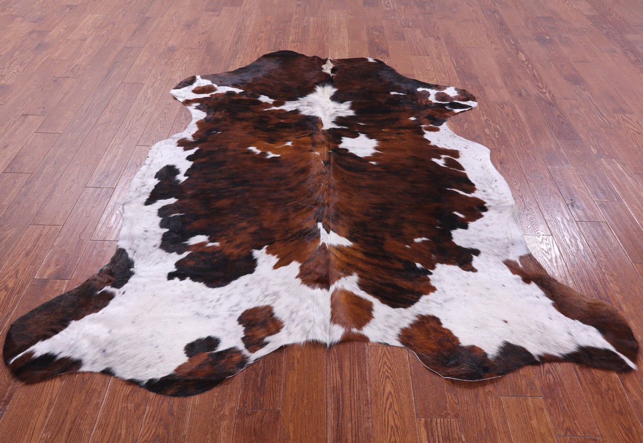 Tricolor Natural Cowhide Rug - X-Large 7'0"H x 6'8"W