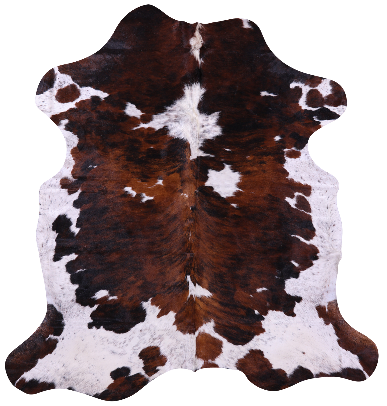 Tricolor Natural Cowhide Rug - X-Large 7'0"H x 6'8"W