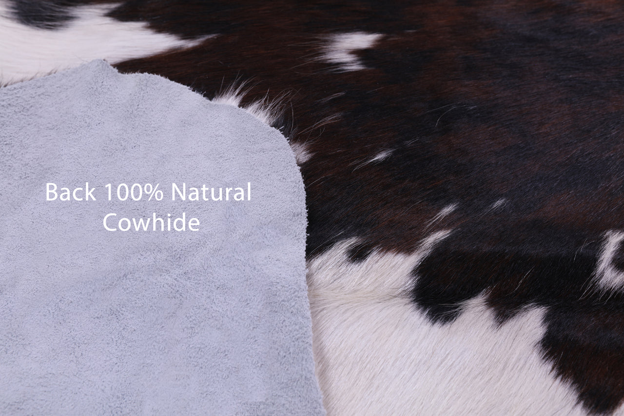 Tricolor Natural Cowhide Rug - Large 6'9"H x 6'4"W