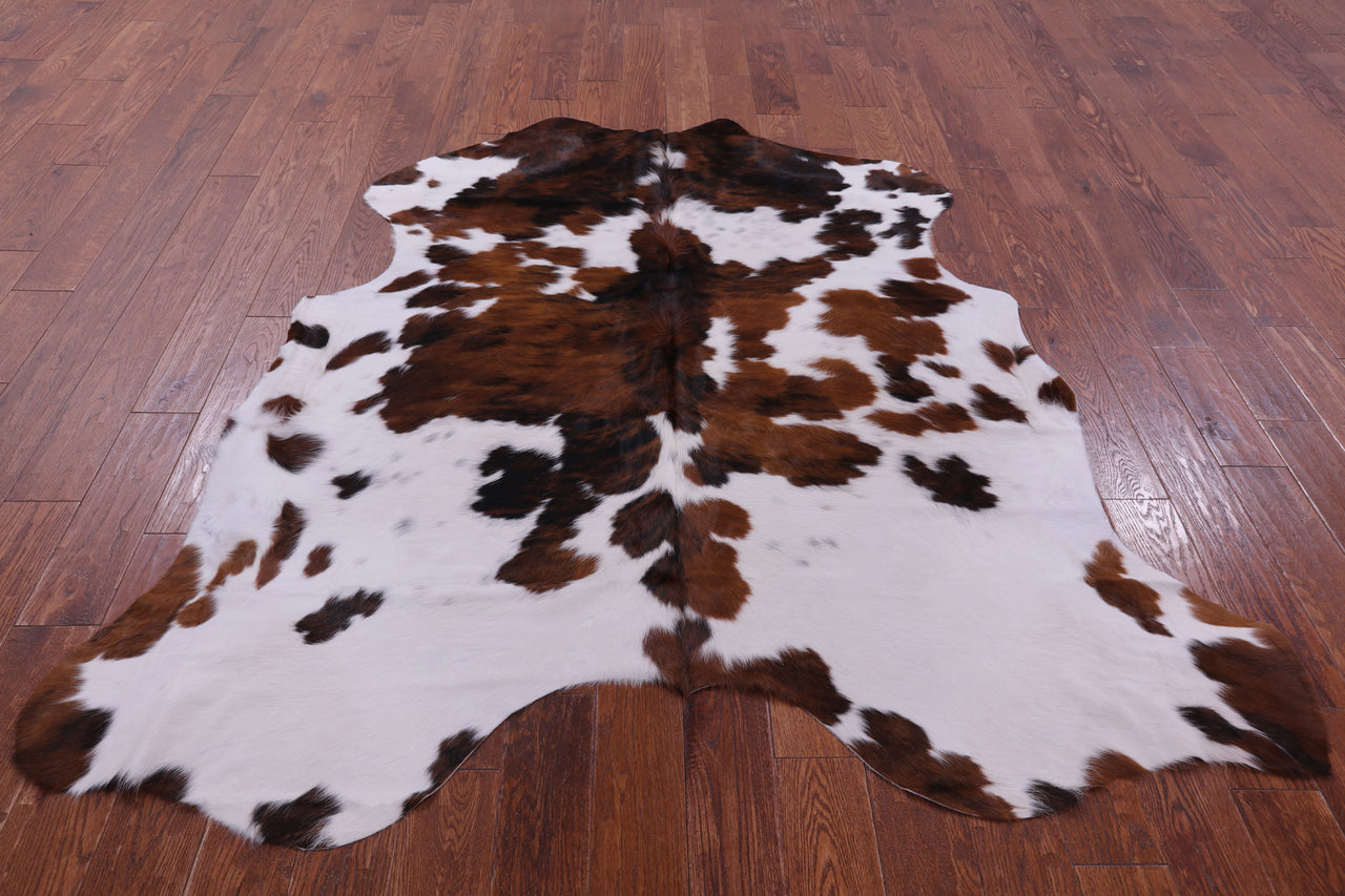 Tricolor Natural Cowhide Rug - Large 6'5"H x 6'3"W