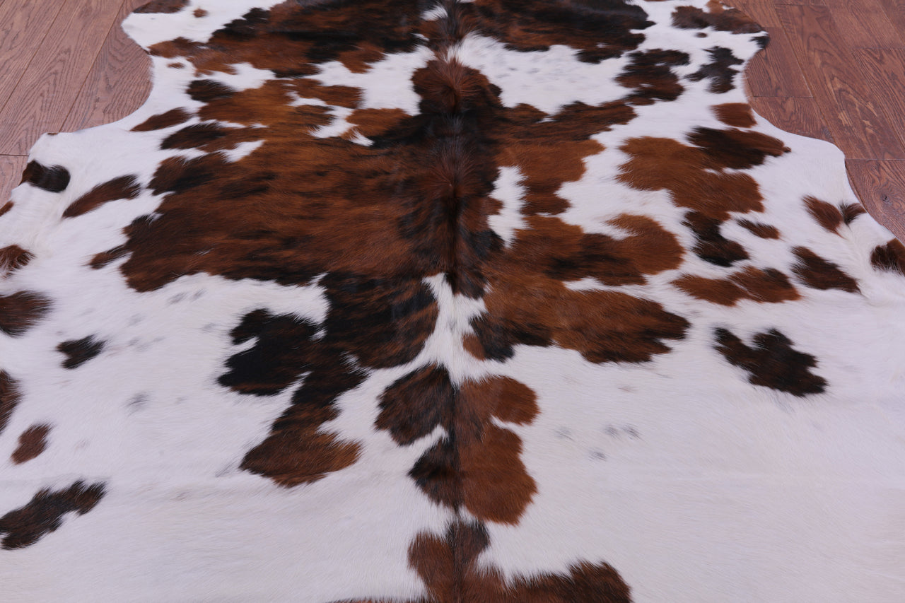 Tricolor Natural Cowhide Rug - Large 6'5"H x 6'3"W