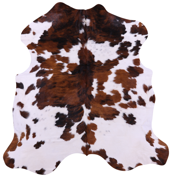 Tricolor Natural Cowhide Rug - Large 6'5"H x 6'3"W