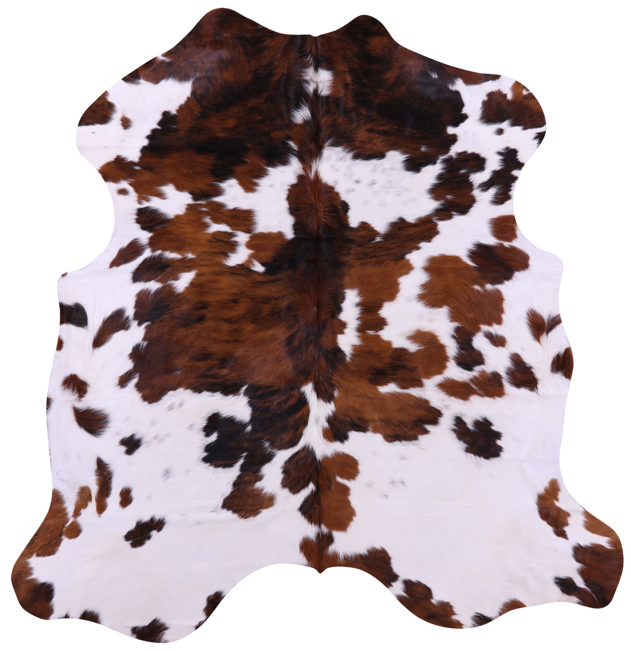 Tricolor Natural Cowhide Rug - Large 6'5"H x 6'3"W