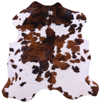 Thumbnail for Tricolor Natural Cowhide Rug - Large 6'5