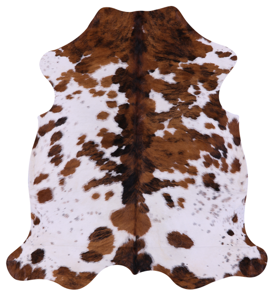 Tricolor Natural Cowhide Rug - Large 6'5"H x 5'10"W