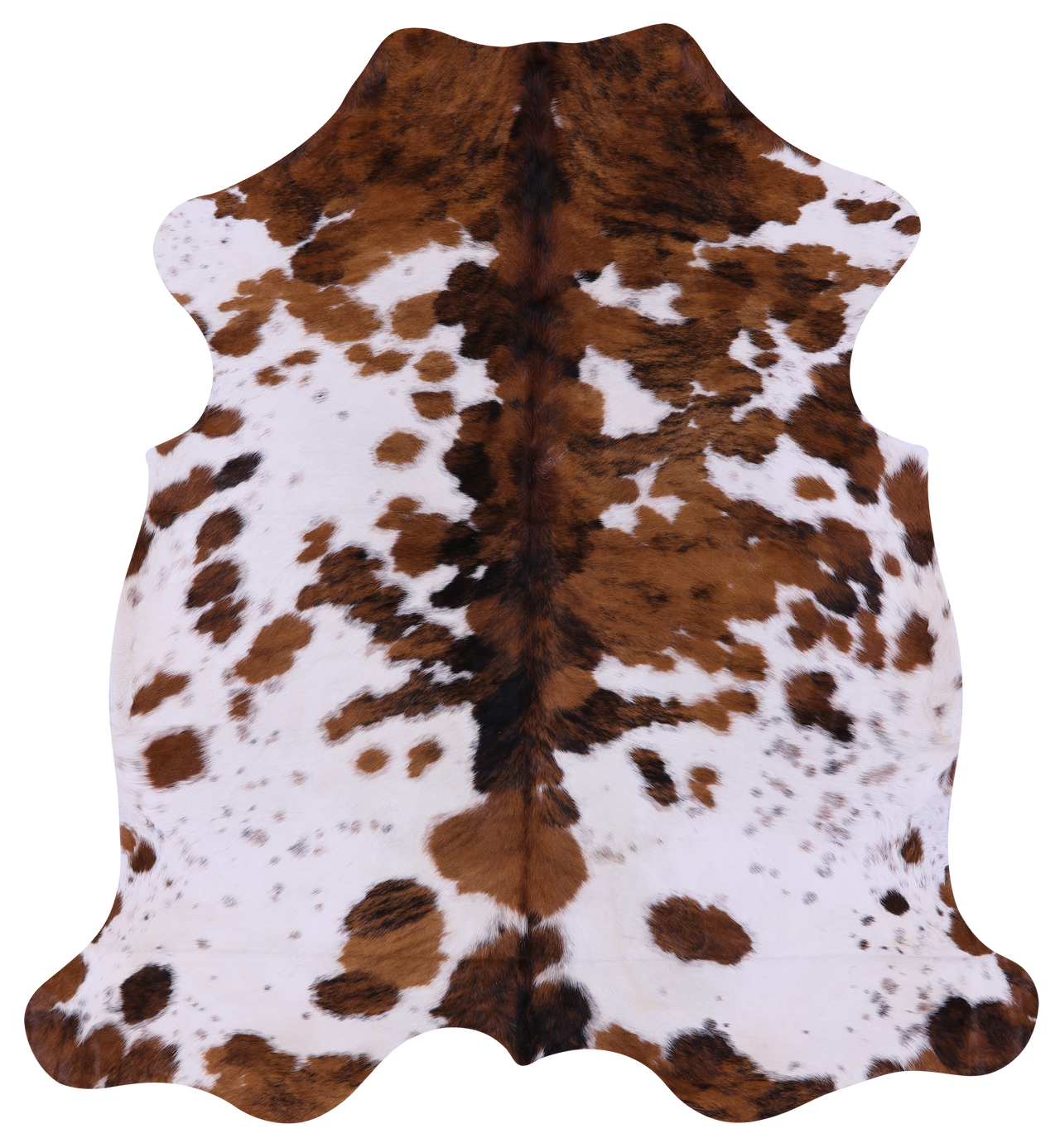 Tricolor Natural Cowhide Rug - Large 6'5"H x 5'10"W