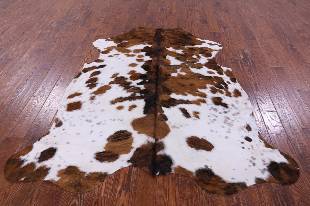 Tricolor Natural Cowhide Rug - Large 6'5"H x 5'10"W