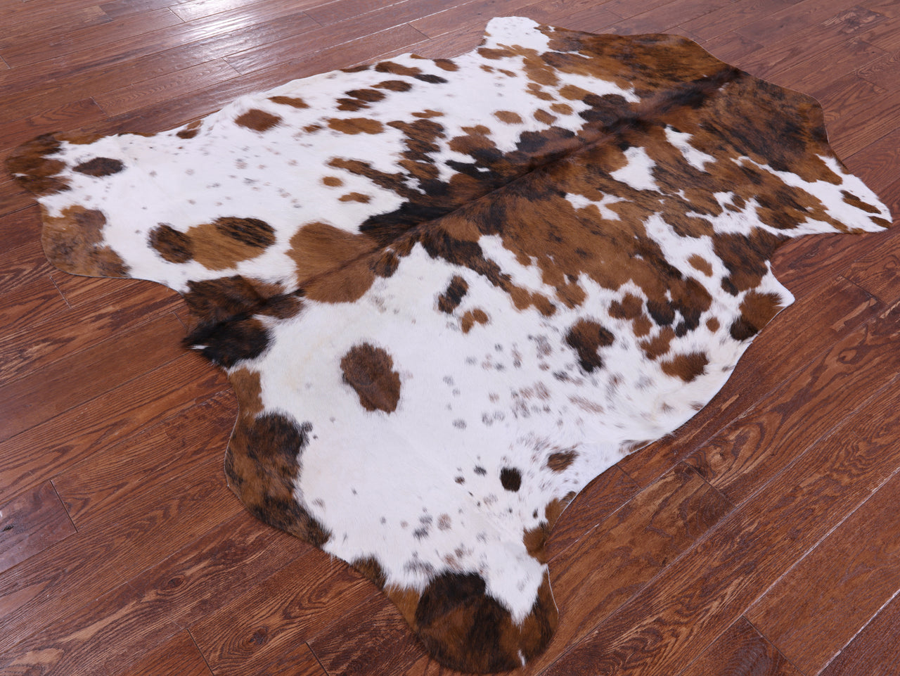 Tricolor Natural Cowhide Rug - Large 6'5"H x 5'10"W