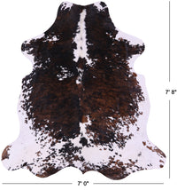 Thumbnail for Salt & Pepper Natural Brown Cowhide Rug - XX-Large 7'8