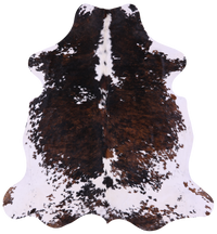 Thumbnail for Salt & Pepper Natural Brown Cowhide Rug - XX-Large 7'8